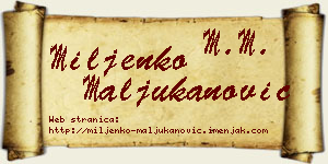 Miljenko Maljukanović vizit kartica